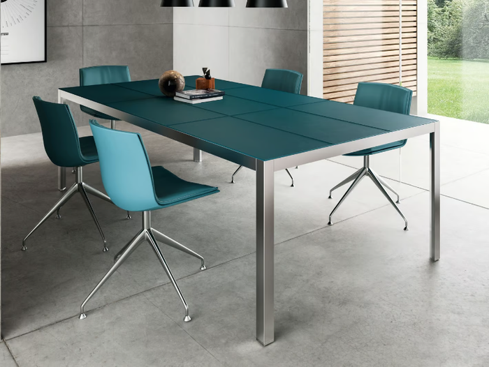 HYPE - Rectangular leather meeting table _ About Office